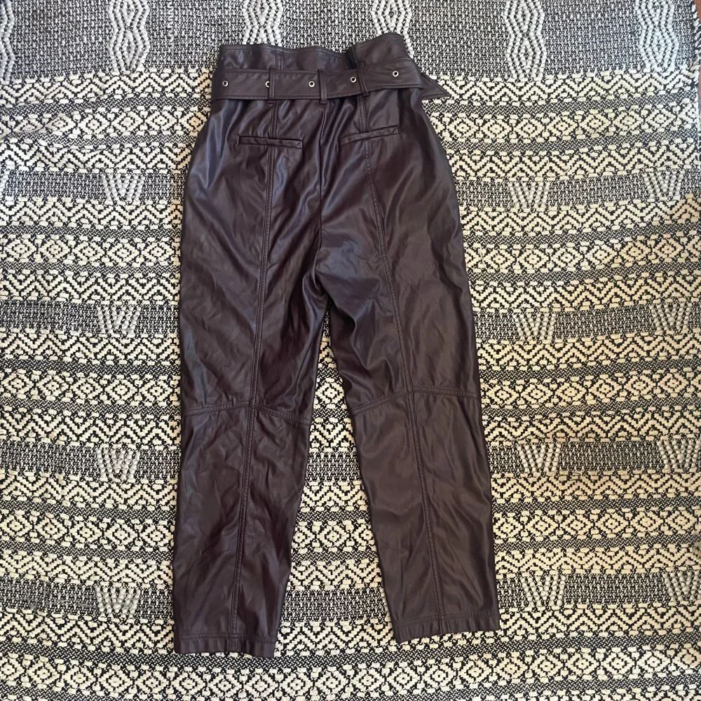 Marissa Webb x RTR Split-Hem Faux Leather Pants – Purple – Size 6 - Picture 9 of 10